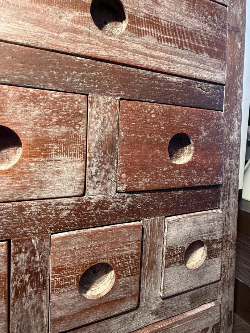 アンティーク　小引き出しチェスト 木製タンス 無垢材 レトロ 古家具 収納棚