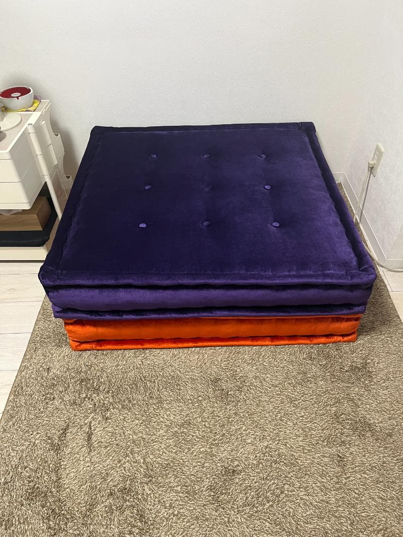 ロッシュボボア マ・ジョン 座面下ソファ 2点セット オレンジ×パープル