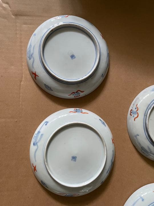 古伊万里　5枚　皿　向付　19.2センチ　有田焼