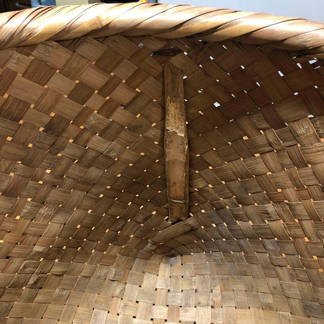 茶摘み籠　竹編みかご　昭和レトロ籠