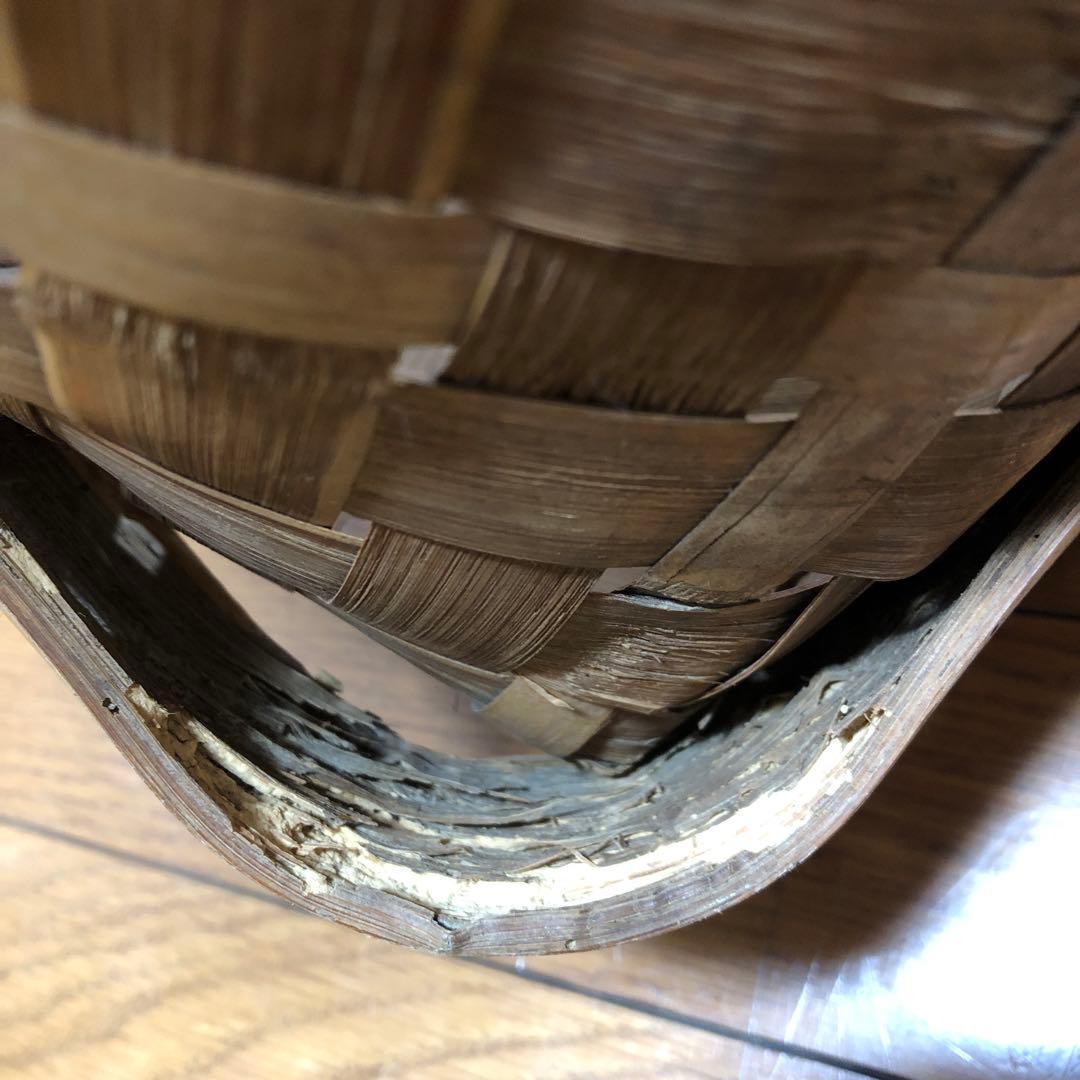 茶摘み籠　竹編みかご　昭和レトロ籠