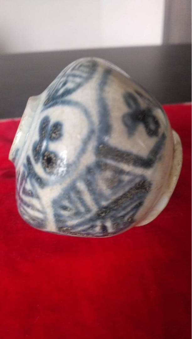 安南染付　古陶磁　中国美術　小壷　振り出し　一輪挿し