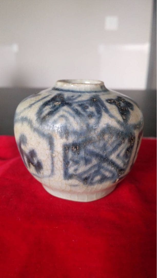 安南染付　古陶磁　中国美術　小壷　振り出し　一輪挿し