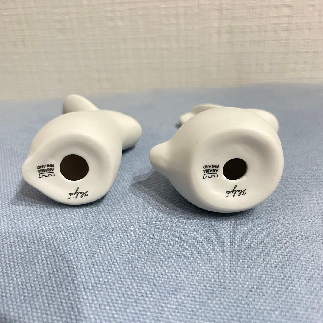 ARABIA ヘルヤ うさぎ 置物　陶器オブジェ 2体セット 北欧インテリア