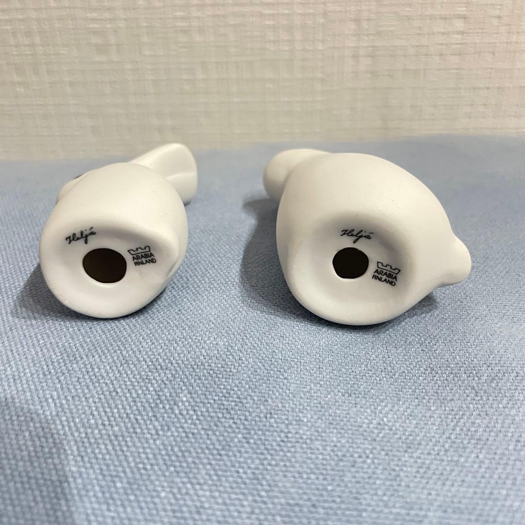 ARABIA ヘルヤ うさぎ 置物　陶器オブジェ 2体セット 北欧インテリア