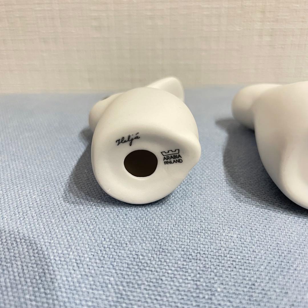 ARABIA ヘルヤ うさぎ 置物　陶器オブジェ 2体セット 北欧インテリア