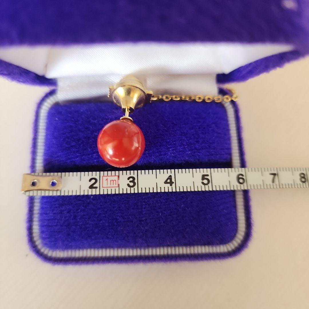 血赤珊瑚 12mm 丸玉タイタックピン