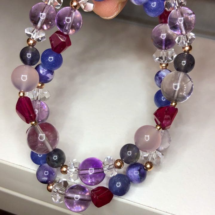 高品質タンザナイトルビー天然石パワーストーン ブレスレット