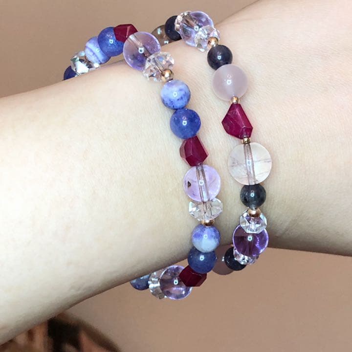 高品質タンザナイトルビー天然石パワーストーン ブレスレット