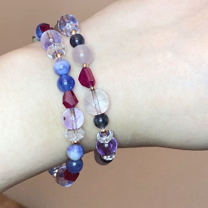 高品質タンザナイトルビー天然石パワーストーン ブレスレット