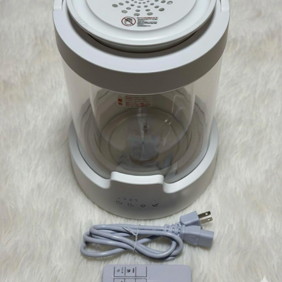 加湿器 スチーム式 加熱式 3L大容量 二重構造ガラス タイマーリモコン付き