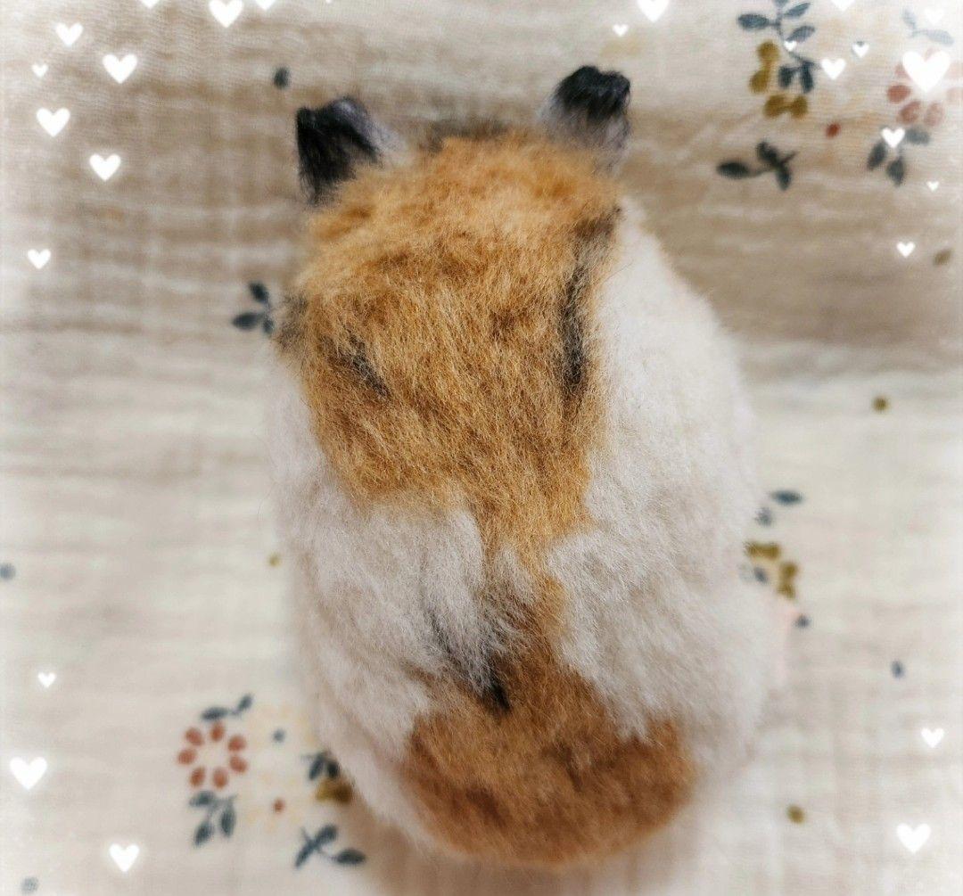 羊毛フェルト　等身大　ゴールデンハムスター　創作人形