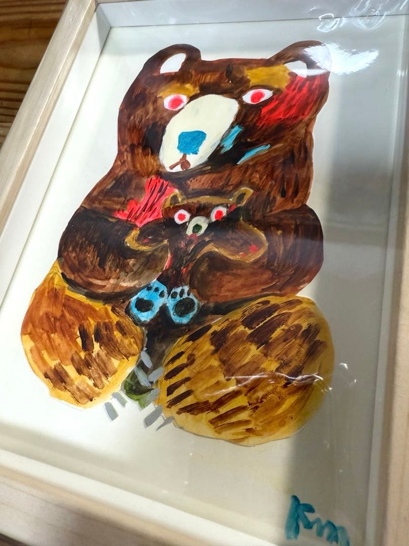 【原画 一点物】楓真知子 直筆原画 クマ サイン入り ギャラリーDAZZLE購入