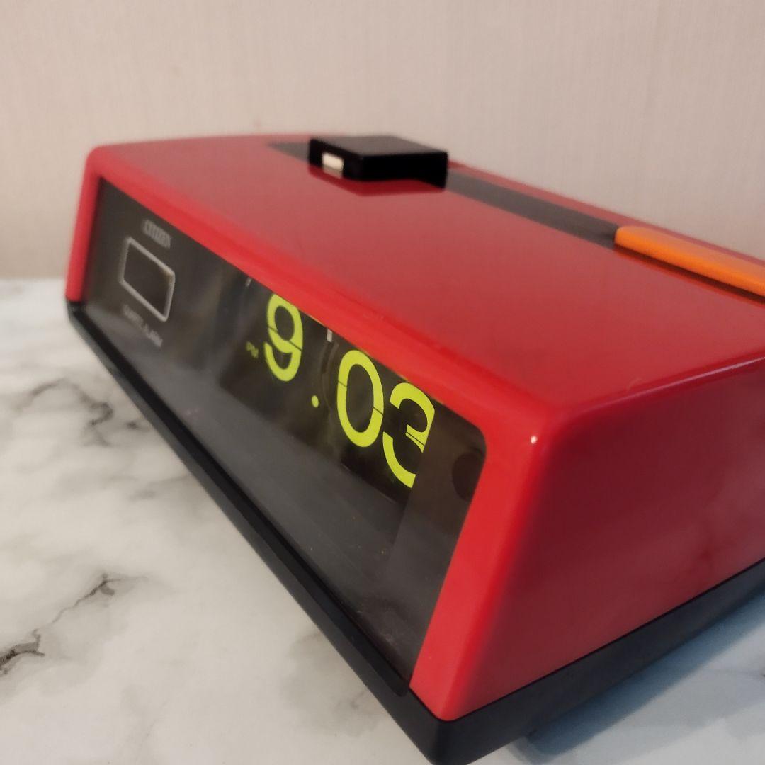 CITIZEN パタパタ時計 昭和レトロ 赤と黒　8RD107 バッテリー