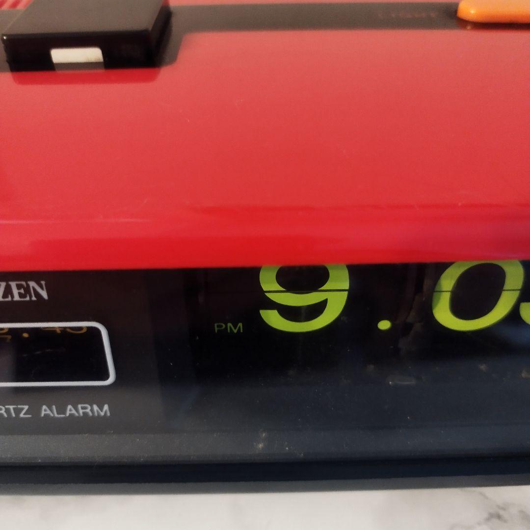 CITIZEN パタパタ時計 昭和レトロ 赤と黒　8RD107 バッテリー