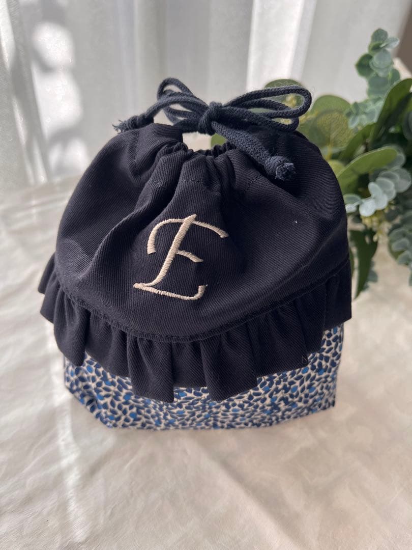 ⭐︎オーダー3/25まで⭐︎名入れ刺繍＊ネイビー×リバティフリルの入園入学4点セット