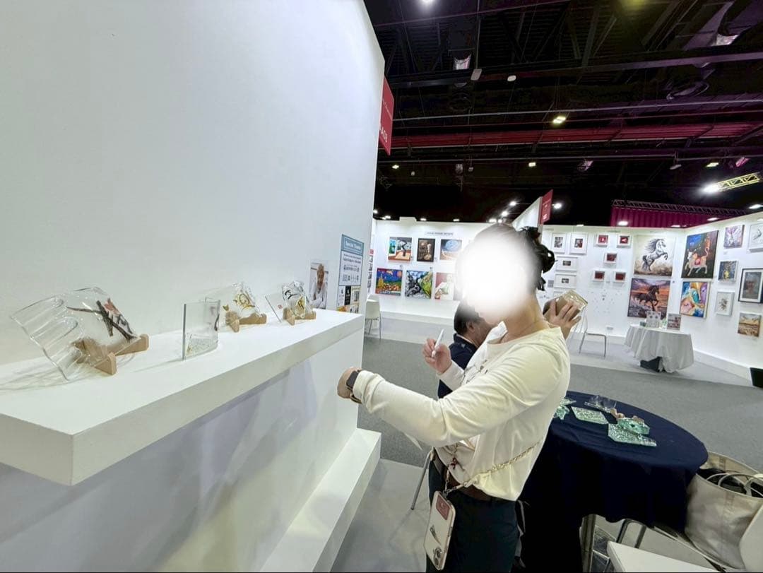 書家：野原神川 手書きガラスオブジェ 宝treasure