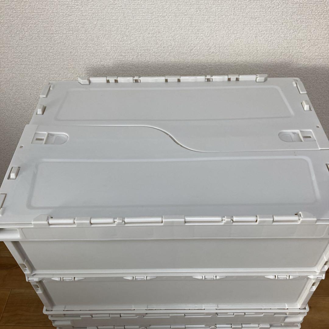 エコン　カラーオリコン ふた一体型50Lオフホワイト 5個　台車は別