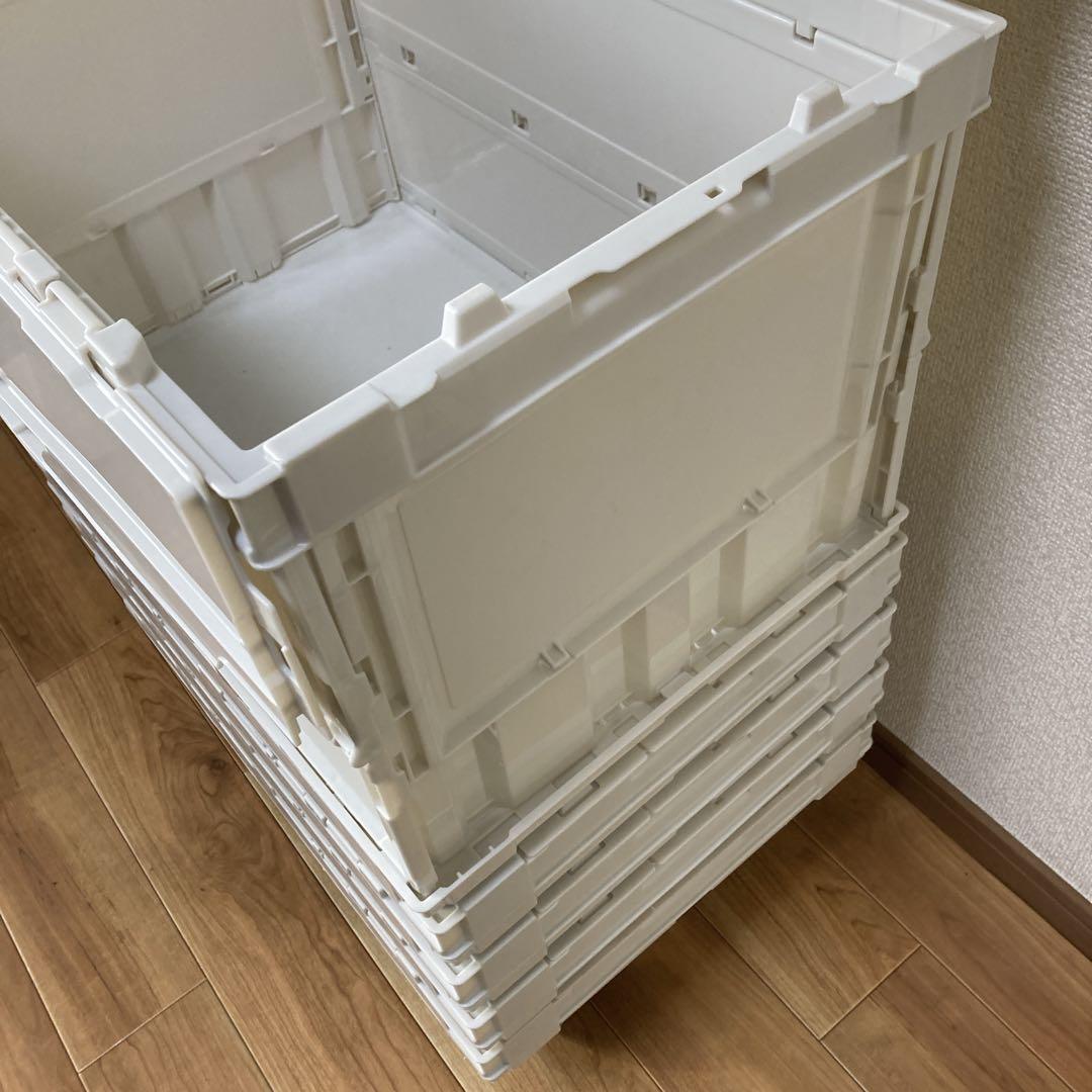 エコン　カラーオリコン ふた一体型50Lオフホワイト 5個　台車は別