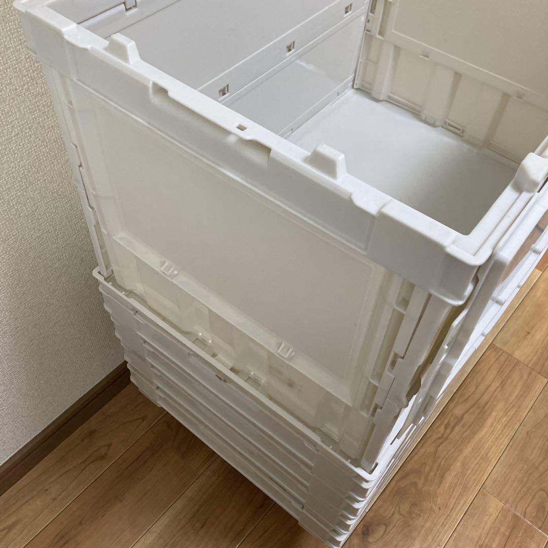 エコン　カラーオリコン ふた一体型50Lオフホワイト 5個　台車は別