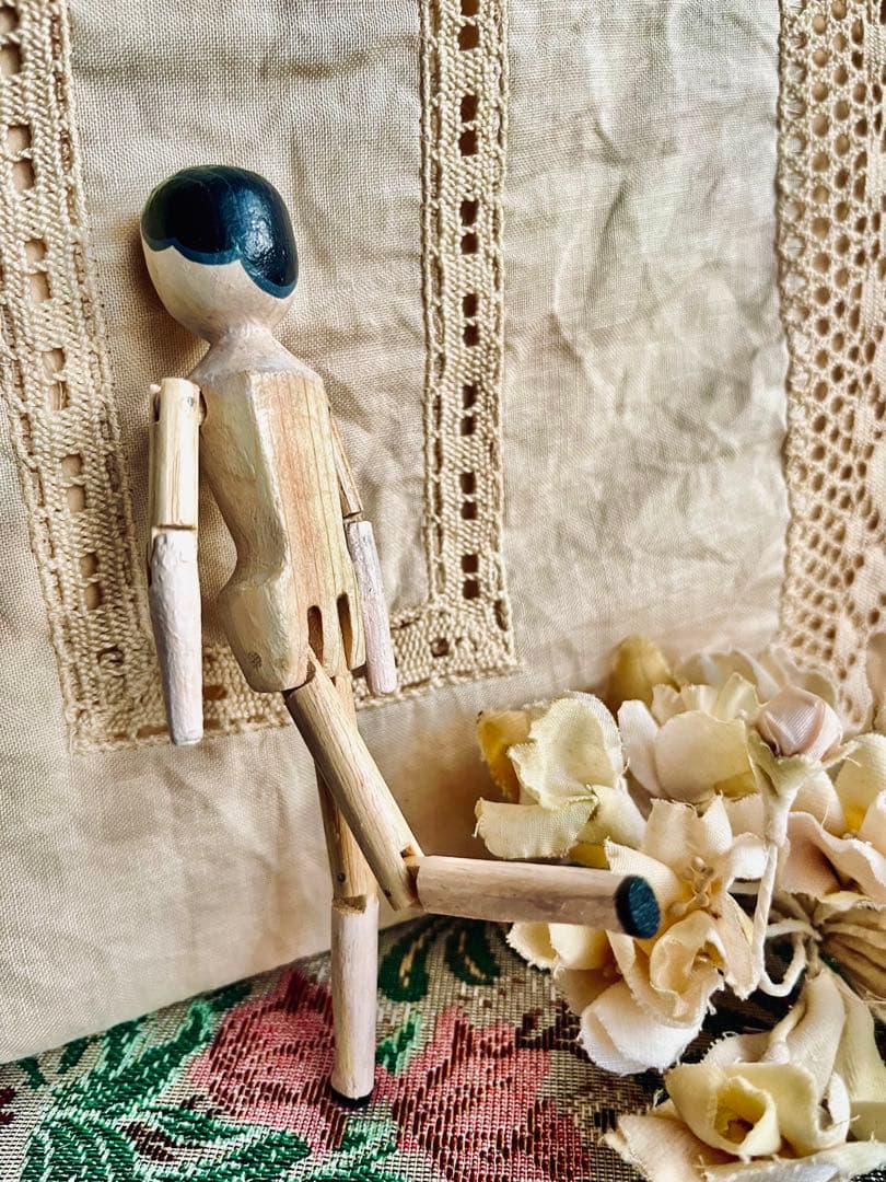 ペグドール　ウッデンドール　ハンドメイド　14cmほど