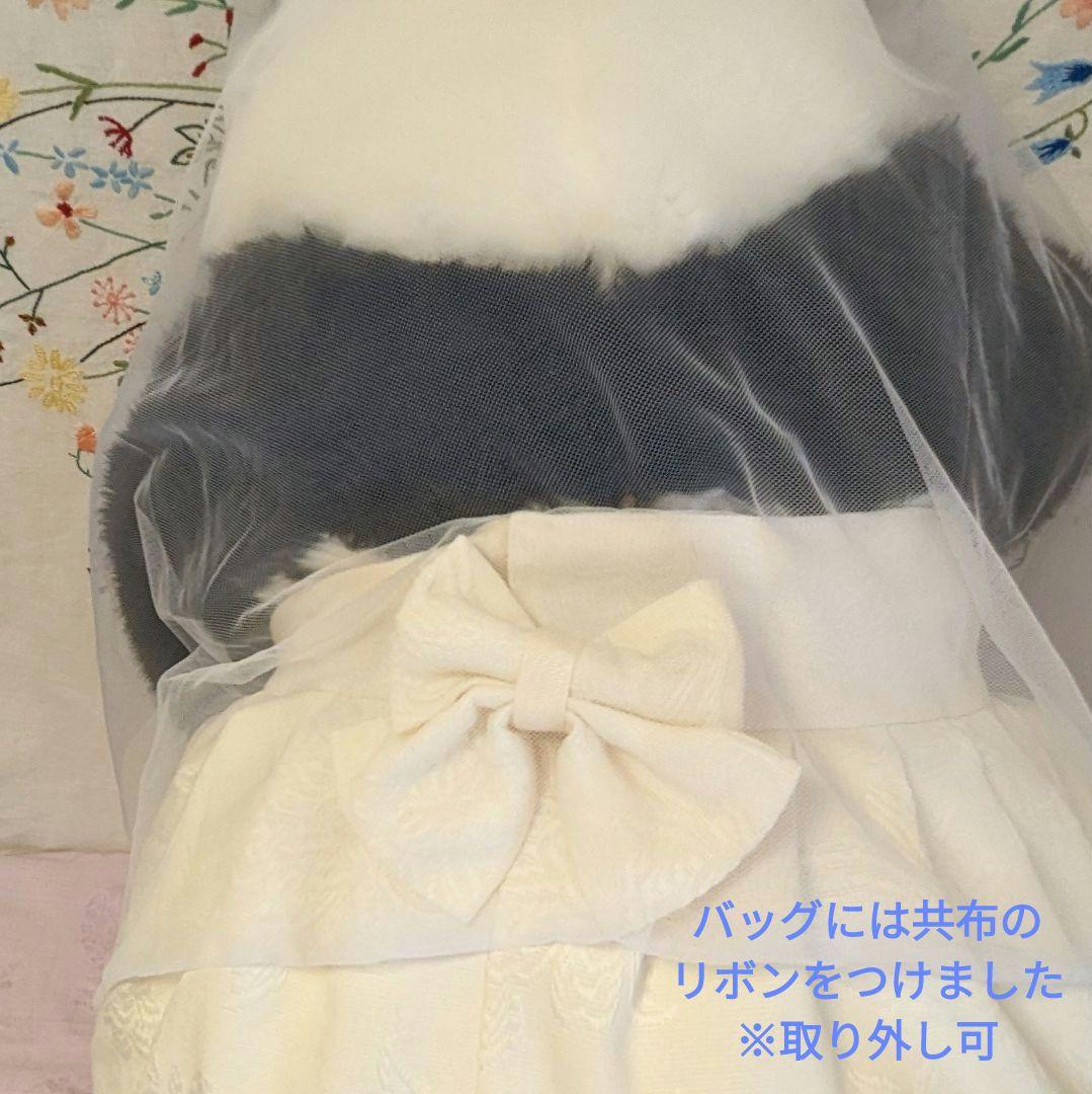 抱っこシャン♡素敵なガーデンウエディング♡ベージュホワイト花織柄ベアトップドレス