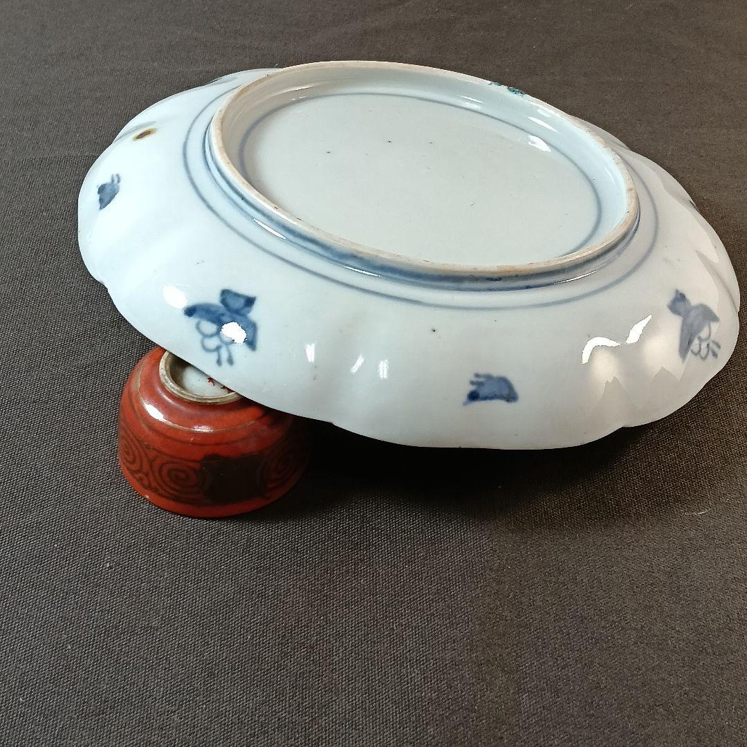 165 金彩 中皿 2枚セット 印判皿 染付皿 伊万里焼 アンティーク 時代物