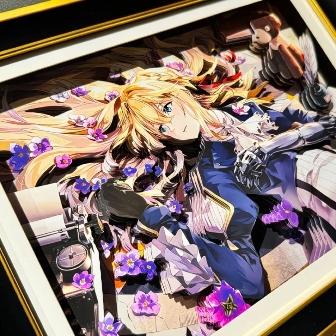 新品 ヴァイオレット エヴァーガーデン 3Dアート絵 立体画 額縁付