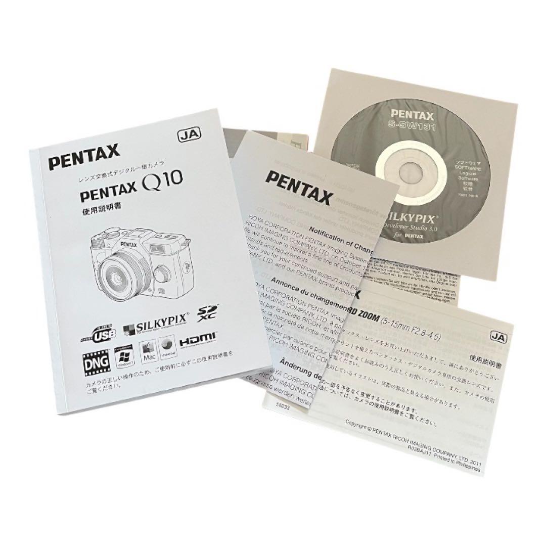 【極美品】PENTAX Q10 ズームレンズキット シルバー 付属品完備