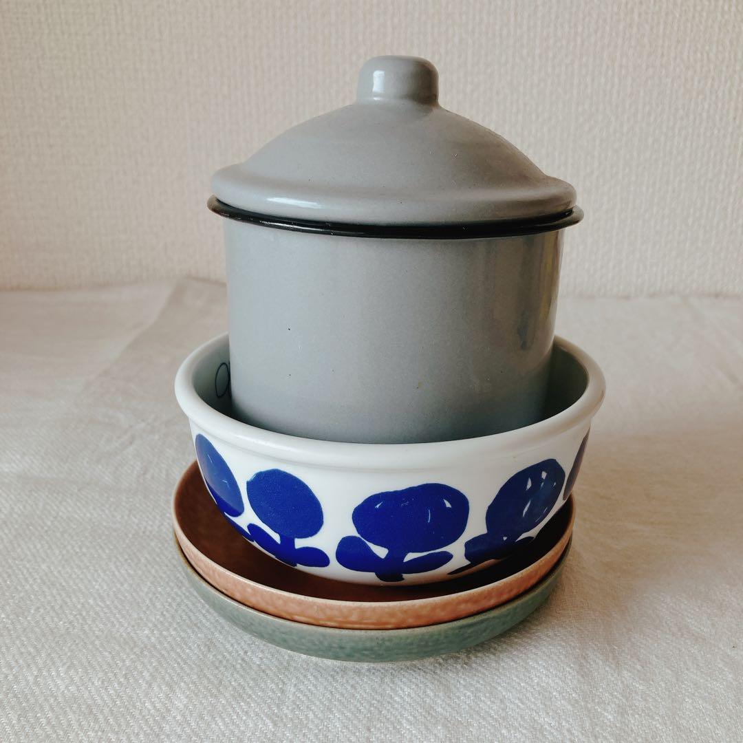 ホーローキャニスター、mina perhonen 廃番ボウル、イイホシユミコ