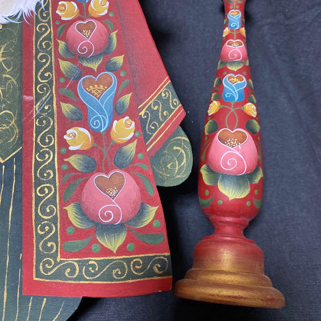 トールペイント作品　サンタとキャンドルスタンド