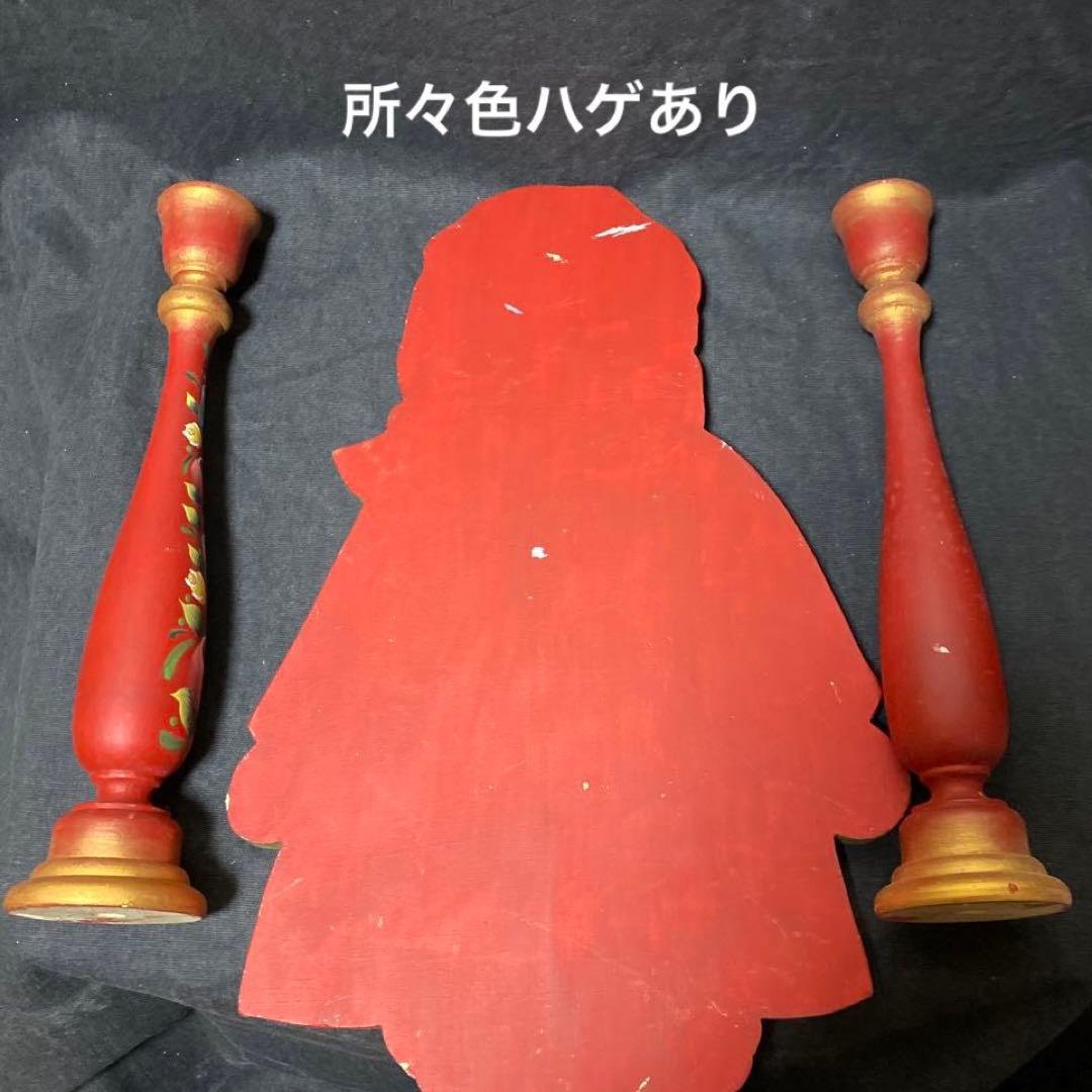 トールペイント作品　サンタとキャンドルスタンド