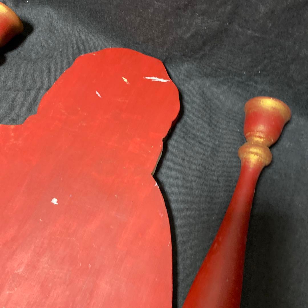 トールペイント作品　サンタとキャンドルスタンド