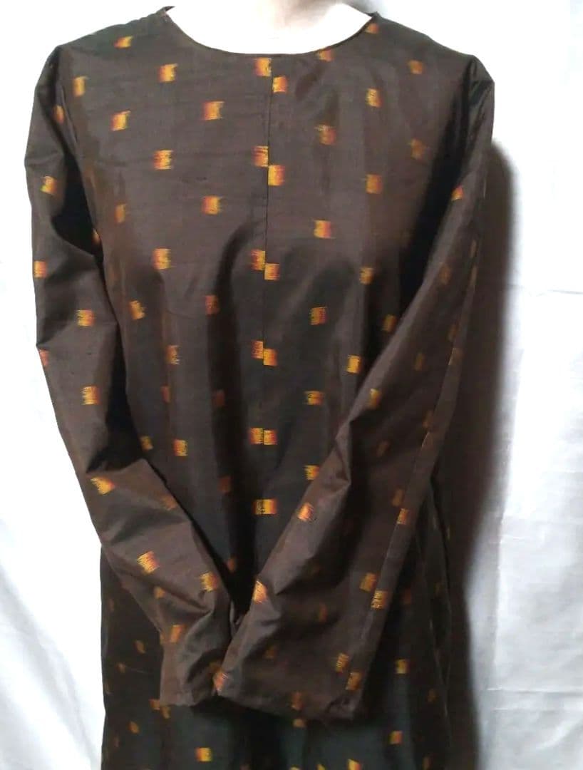 着物リメイク、素材はシルクロングワンピース