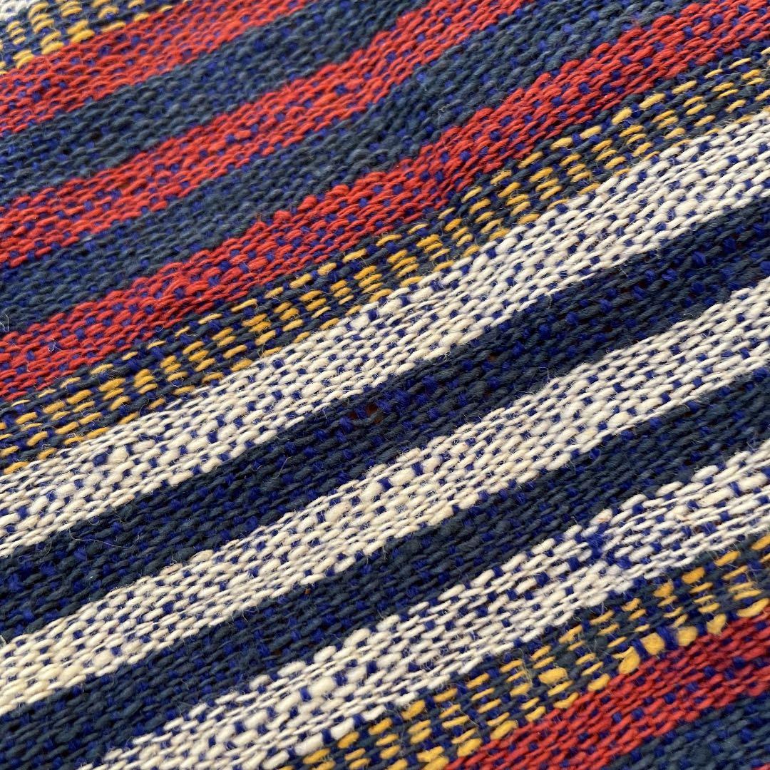 古布ロンボク島 カパス綿織り布 スレンダン　濃紺エンジ