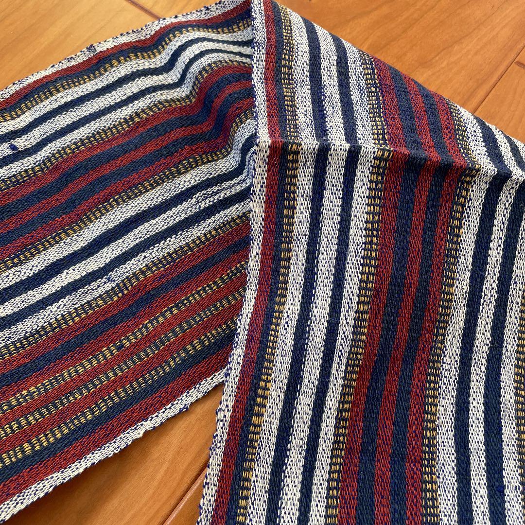 古布ロンボク島 カパス綿織り布 スレンダン　濃紺エンジ