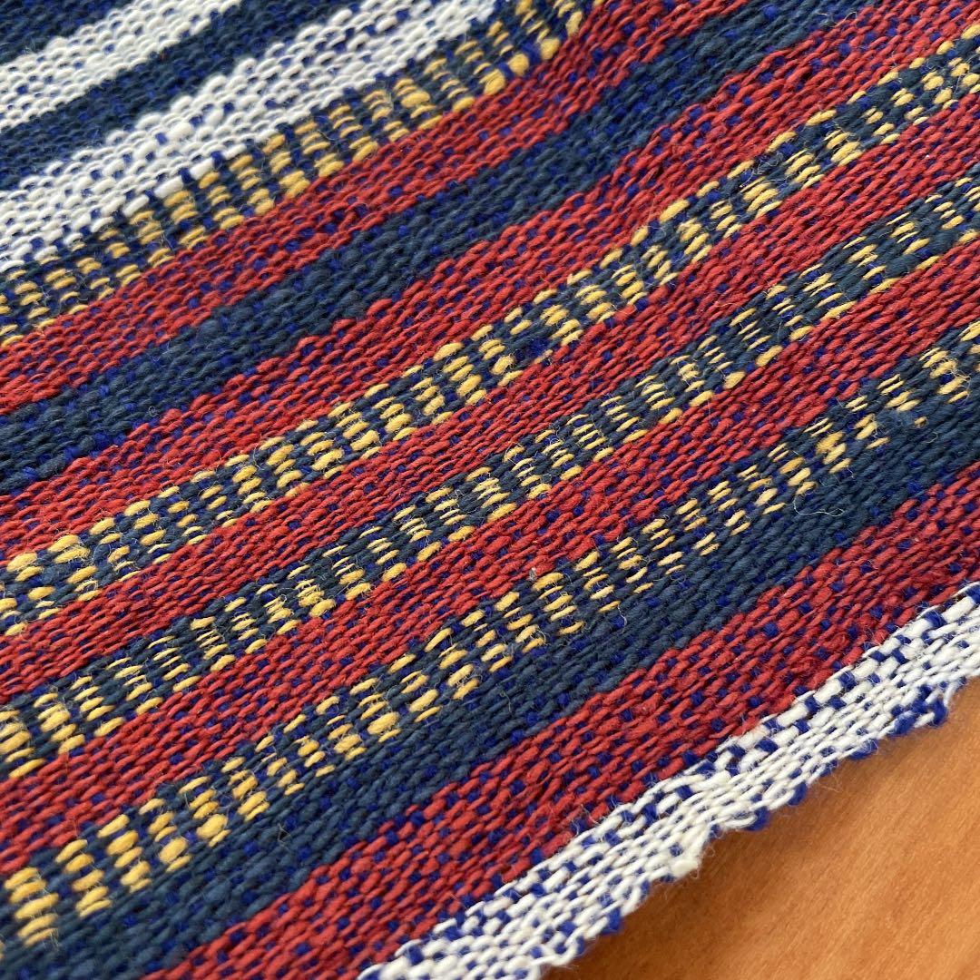 古布ロンボク島 カパス綿織り布 スレンダン　濃紺エンジ