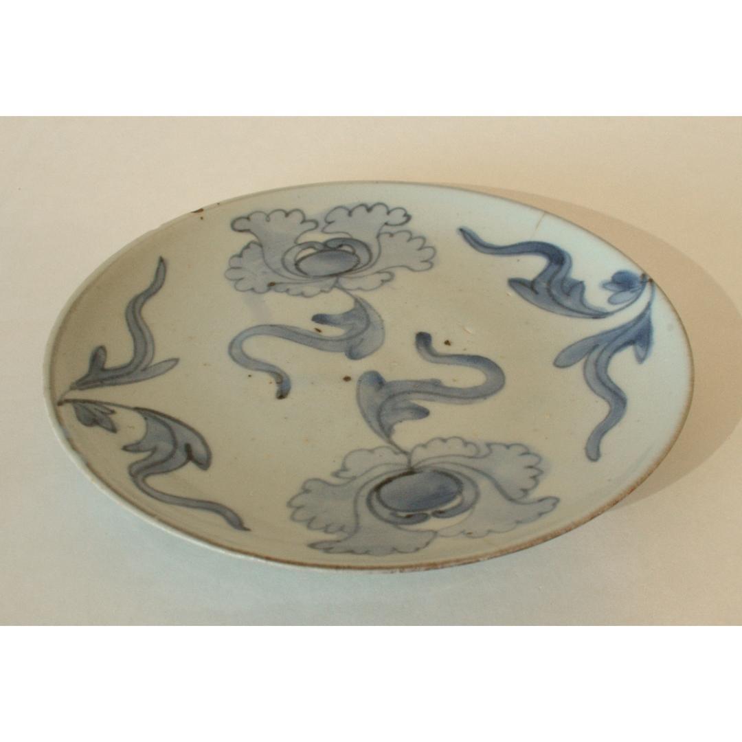 古伊万里〈染付牡丹〉伊万里焼 / 皿 / 7寸皿 / 古陶