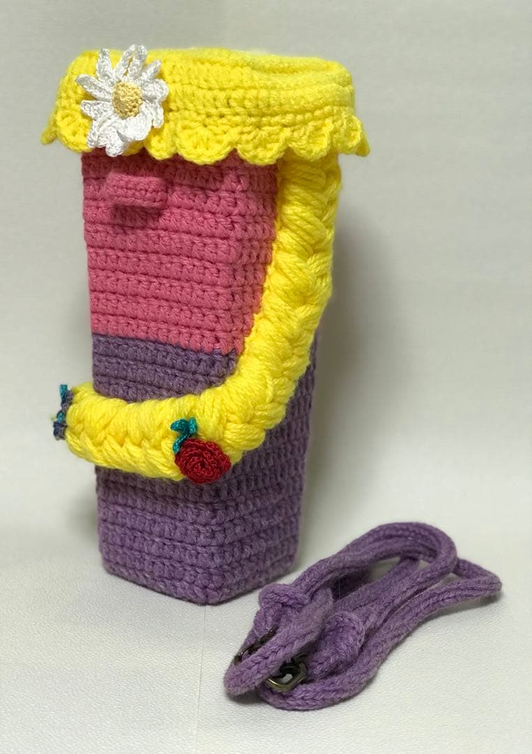 カラフルな編み物子供用バッグ　ラプンツェル　ポップコーンケース