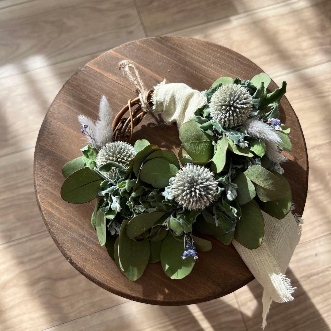 ポポラスとルリタマアザミのハーフリース* ラッピング無料 ナチュラル