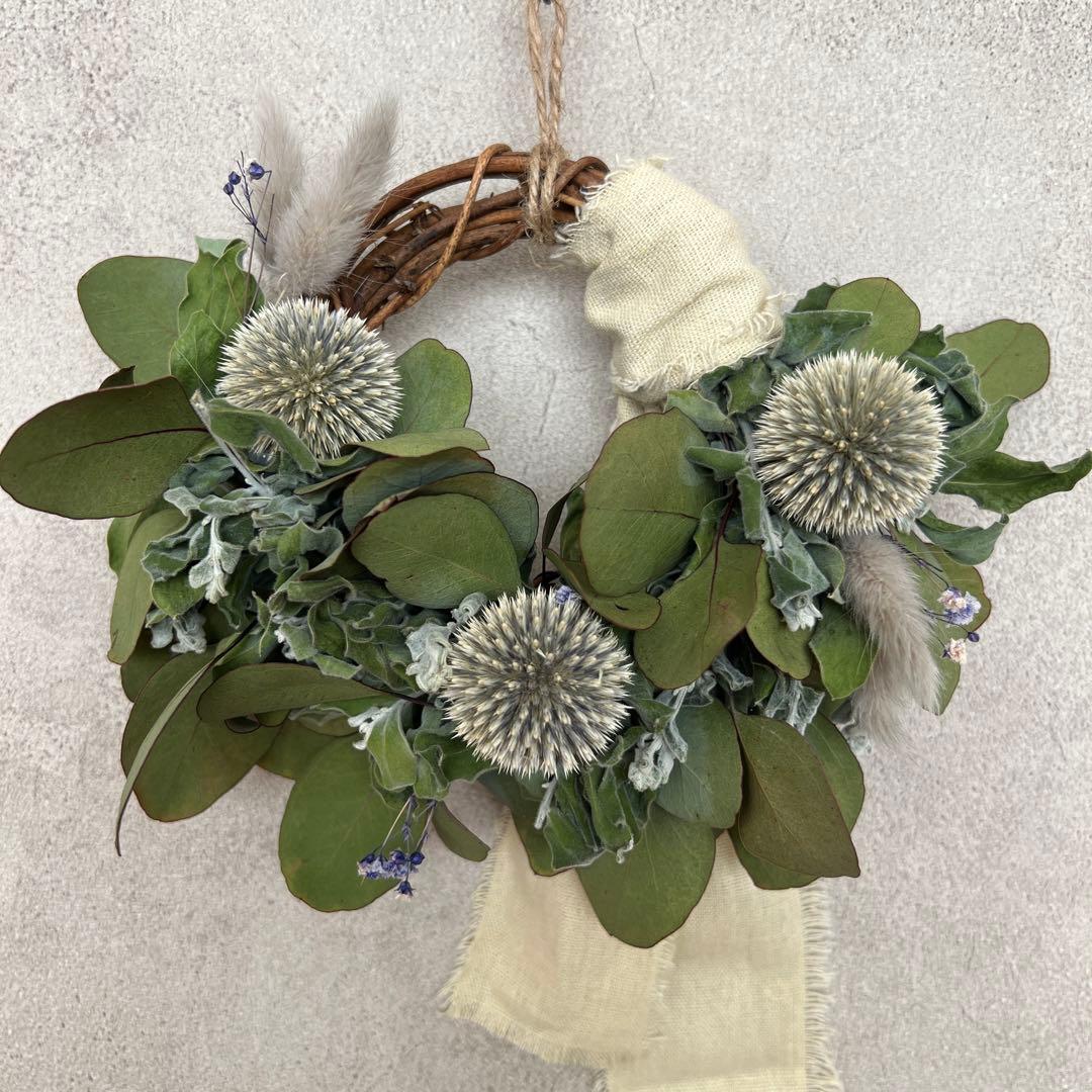 ポポラスとルリタマアザミのハーフリース* ラッピング無料 ナチュラル