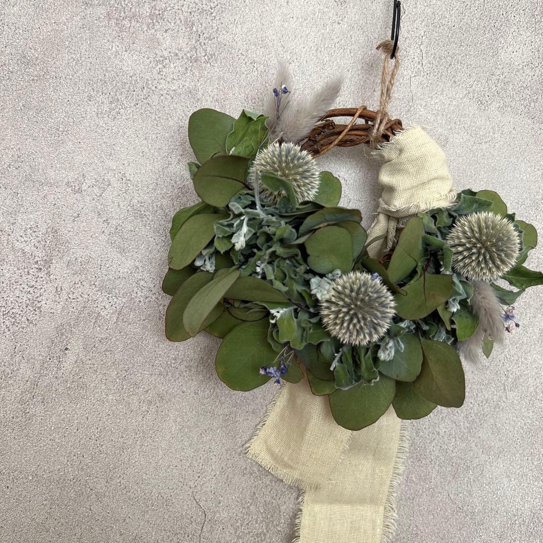 ポポラスとルリタマアザミのハーフリース* ラッピング無料 ナチュラル