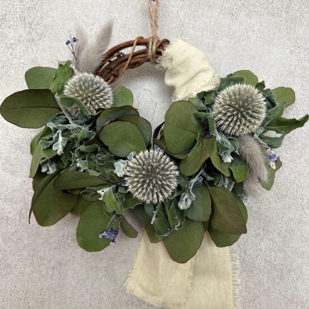 ポポラスとルリタマアザミのハーフリース* ラッピング無料 ナチュラル