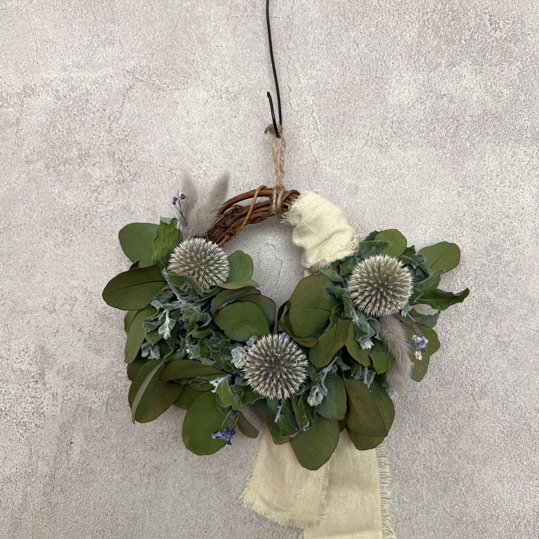 ポポラスとルリタマアザミのハーフリース* ラッピング無料 ナチュラル