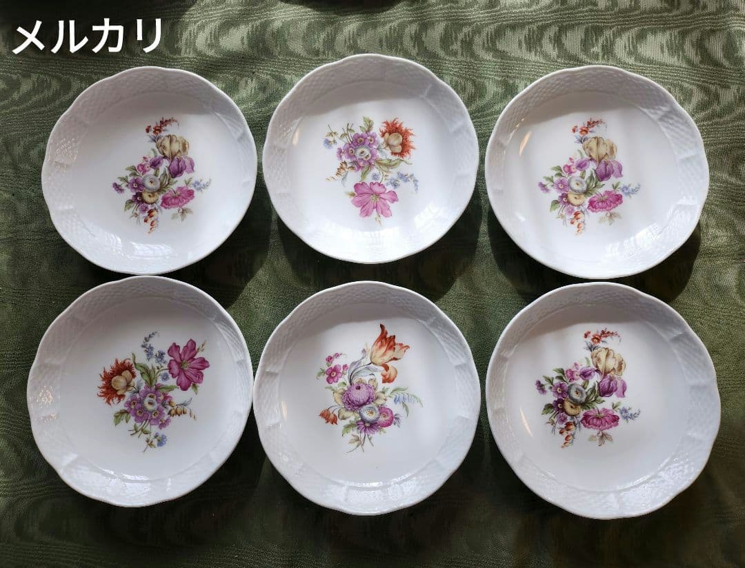 ジノリ サックスフラワー 12枚 丸皿 大皿 セット 27cm 19cm