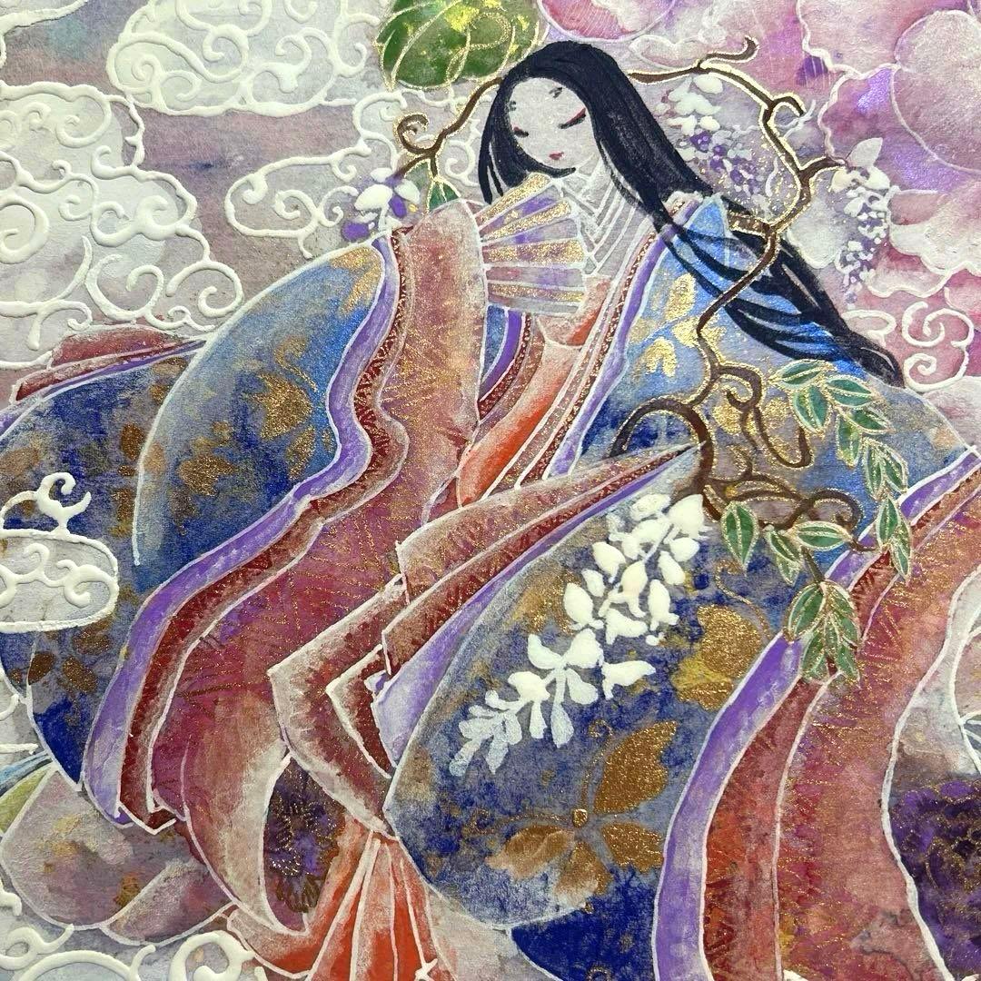 「藤の女神姫　天上芍薬御殿」　Ｓ6号(41×41cm)日本画