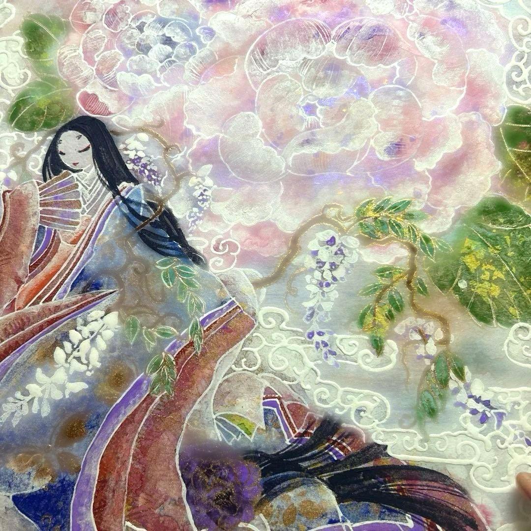 「藤の女神姫　天上芍薬御殿」　Ｓ6号(41×41cm)日本画