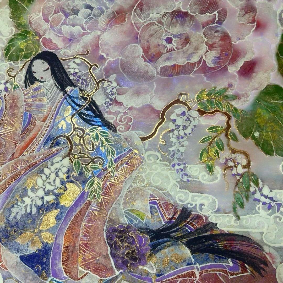 「藤の女神姫　天上芍薬御殿」　Ｓ6号(41×41cm)日本画