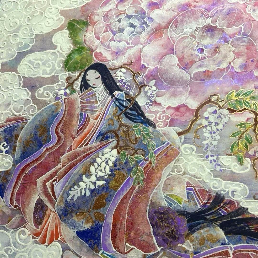 「藤の女神姫　天上芍薬御殿」　Ｓ6号(41×41cm)日本画