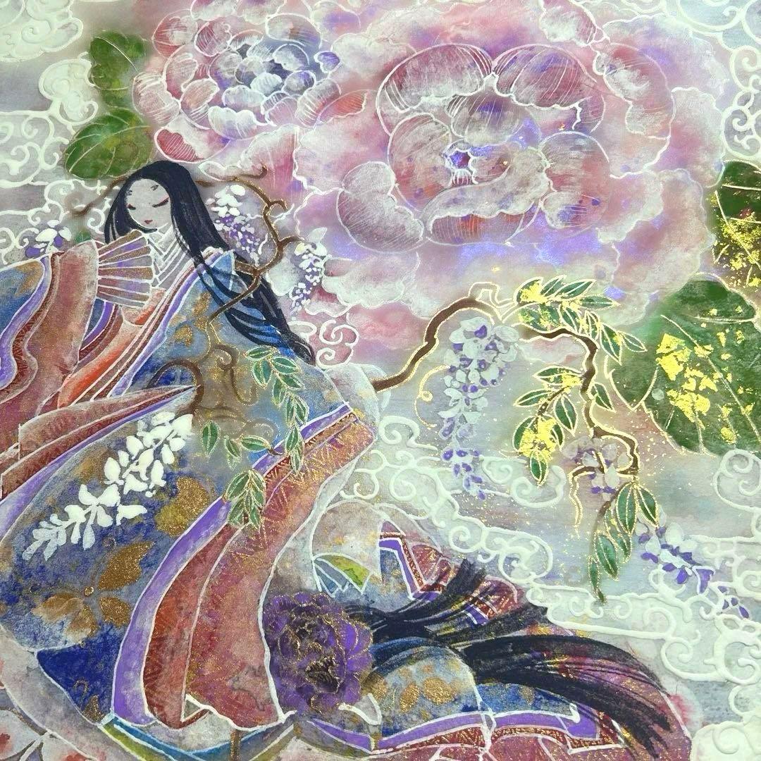 「藤の女神姫　天上芍薬御殿」　Ｓ6号(41×41cm)日本画